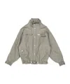 Attico Logo-patch Drawstring Bomber Jacket In Green