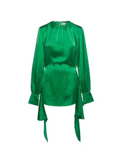 Pre-owned Attico Long-sleeve Mini Dress In Green