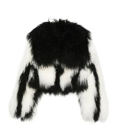 Attico Long-sleeved Fur In Black