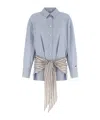Attico Striped Cotton Shirt Dress In Blue