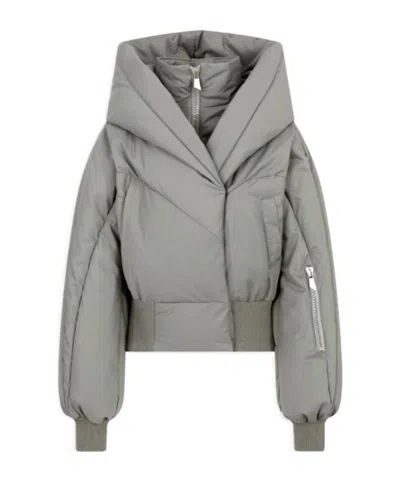 Attico Long-sleeved Padded Jacket In Gray