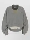 Attico Loose Fit Cotton Sweatshirt V Neckline In Gray