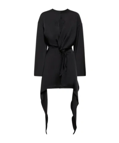 Attico Louie Hollowed Out Short Dress In Black