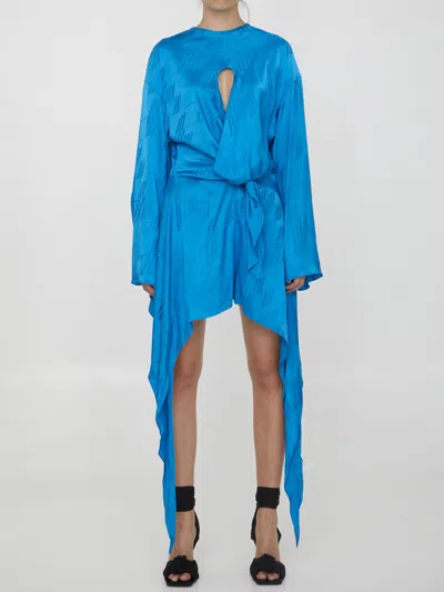 Attico Louie Mini Dress In Turquoise