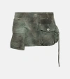 ATTICO LOW-RISE CARGO DENIM MINISKIRT