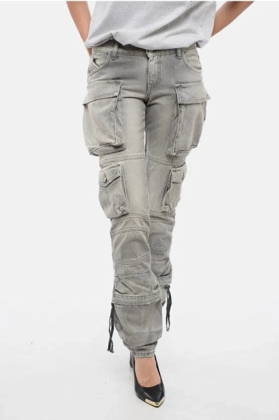 ATTICO LOW RISE DENIM CARGO PANTS