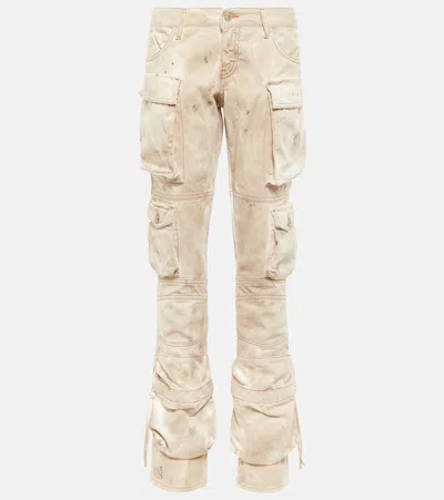 ATTICO LOW-RISE DENIM CARGO PANTS