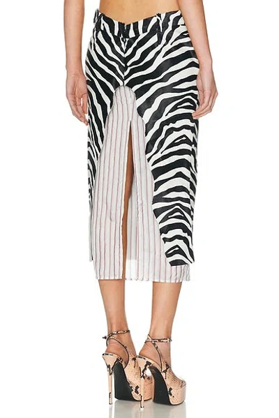 Attico Low Rise Midi Skirt In Multi