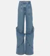 Attico Sky Blue Baggy Jeans With Large Pockets In Blue