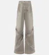 Attico Low-rise Wide-leg Jeans In Neutral