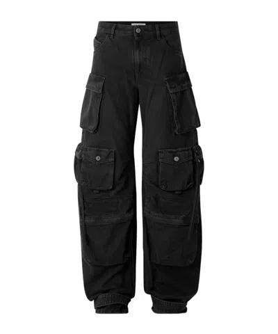 Attico Low-waist Work Jeans In Black