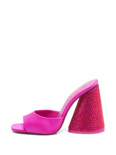 Pre-owned Attico Luz Crystal-embellished Sandals In Pink