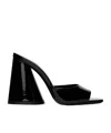Attico Mini Devon 85 Patent Leather Sandals In Black