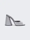 Attico Luz Mule Heel 105mm Grey In Metallic