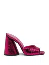Attico 115mm Devon Glittered Mules In Pink