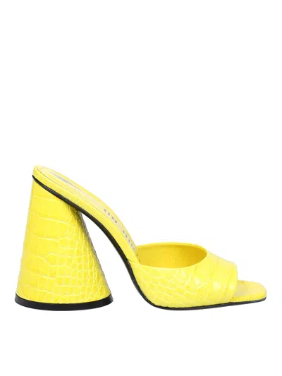 ATTICO LUZ MULES IN YELLOW LEATHER