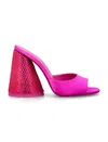 Attico Luz 105mm Rhinestone-embellished Leather Sandals In Fuchsia/red