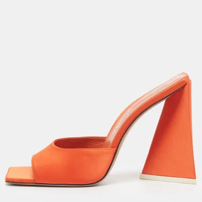 Pre-owned Attico Luz Size 40 Orange Satin Mules