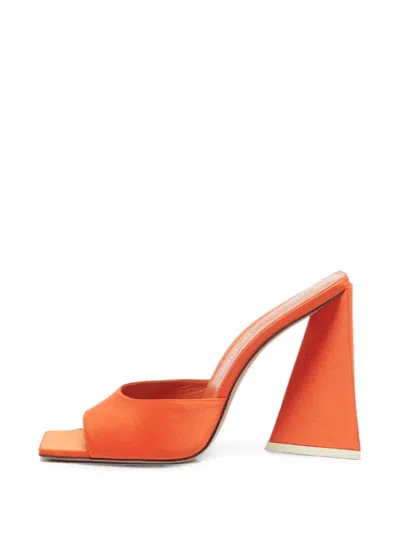 Pre-owned Attico Luz Square-toe Mules In Orange
