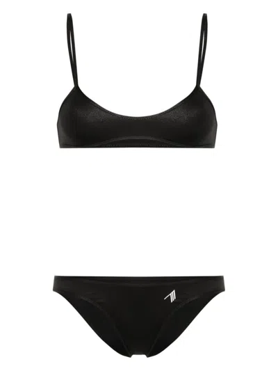 Attico Bikini Mit Gummiertem Logo In Black  