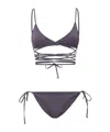 Attico Lycra Triangle Bikini In Gray