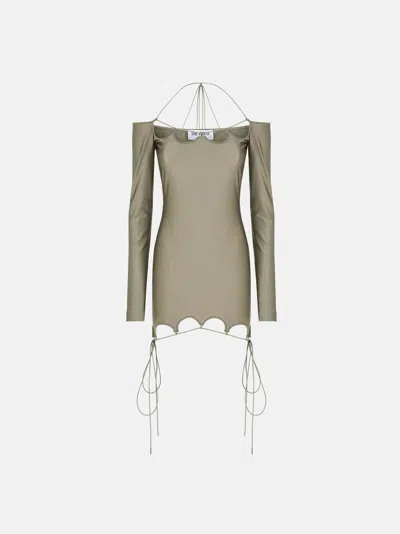 Attico ''lyna'' Military Mini Dress In Brown