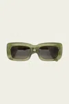 Attico Marfa Rectangular Sunglasses In Green In Green