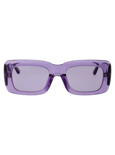 Attico Marfa Sunglasses In 25 Purple Silver Purple