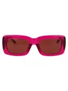 Attico Marfa Squared Acetate Sunglasses In Maroon/silver/red