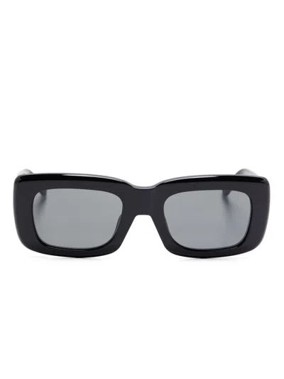 Attico Marfa Rectangle Frame Sunglasses In Black