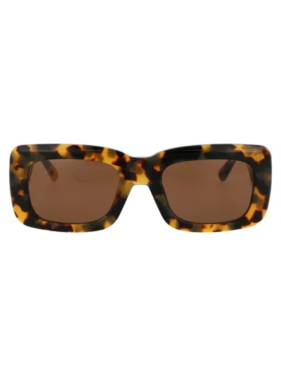 Attico Marfa Sunglasses In T-shell/yellowgold/brown