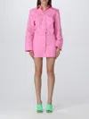 Attico Pink Margot Mini Dress In Pink