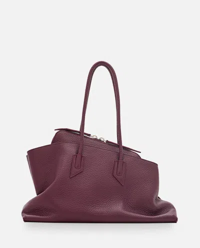 Attico Maroon La Passeggiata Medium Tote In Burgundy