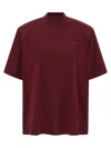 Attico Maroon Maxi Shoulder Strap T-shirt In Burgundy