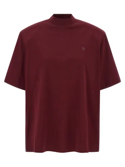 ATTICO MAROON MAXI SHOULDER STRAP T-SHIRT
