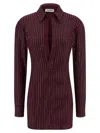 Attico Rhinestone Dress Dresses Bordeaux In Red