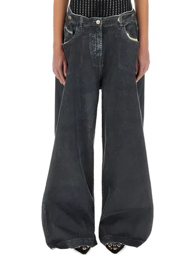 Attico Mat Coated Canvas Long Pant In Gray