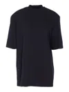 Attico Tone-on-tone Embroidered Cotton T-shirt In Black