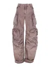 Attico Mauve Fern Washed Jeans In Pink
