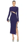 Attico Blue Midi Dress In Blue