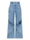Attico Sky Blue Baggy Jeans With Large Pockets In Denim