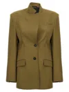 Attico Green Jacket With Asymmetric Closure On The Front In Green