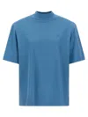 Attico Maxi Shoulder Strap T-shirt Light Blue In Blue