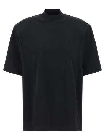Attico Maxi Shoulder Strap T-shirt In Black