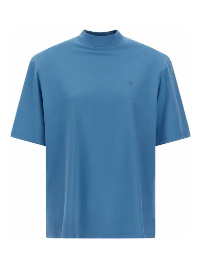 Attico Maxi Shoulder Strap T-shirt In Blue
