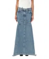 Attico Denim Skirt With Cut Out Detail