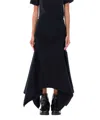 Attico Asymmetric Midi Skirt In Black