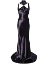 Attico Maxikleid Aus Satin In Purple