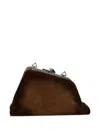 Attico Medium Day Off Suede Shoulder Bag In Brown