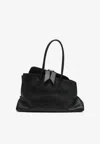 Attico Medium La Passeggiata Leather Shoulder Bag In Black